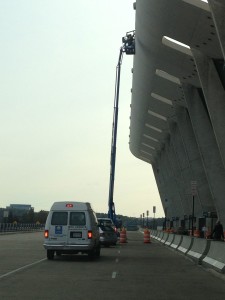 Even away from the busy runways of an International Airport, dangerous work is performed regularly