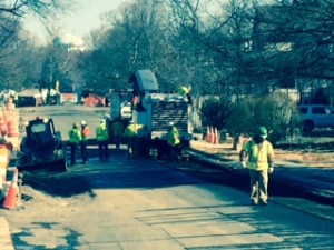 Road Construction in Herndon VA outside Abrams Landau building