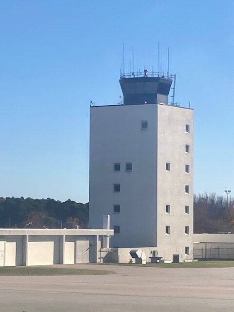 Air control tower at Greenville Spartanburg International Airport -- international travel injuries protected under Montreal Convention