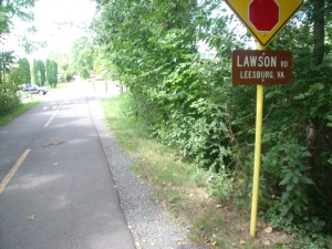 Bicycling East on the W&OD Trail by the dog kennel, ABRAMS LANDAU biker lawyer Doug Landau almost ran over this copperhead snake !