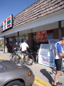 The infamous Lovettsville 7-11, where bikers were ticketed by Loudoun County Law Enforcement for not putting BOTH feet down to stop at the "Squircle" during the MS charity ride