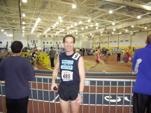 Doug Landau of the Herndon Law Firm ABRAMS LANDAU, Ltd. at last year's National Masters Indoor Track & Field Championships at the Prince Georges Sports & Learning Complex in Landover Maryland