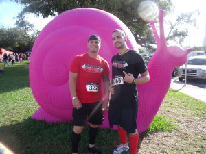 CrossFit athletes are all smiles after the "Tributet to the Military" race in Coral Gables, Florida