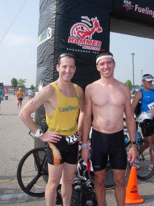 Northern Virginia trial lawyer & triathlete Doug Landau and National Road Running League director & "DC Running Coach" Mike Hamberger at the USAT Duathlon National Championships