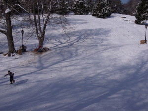 Sledding can be a fun winter sports activity, but before getting on a sled, make sure you are familiar with the terrain, the course and the sled