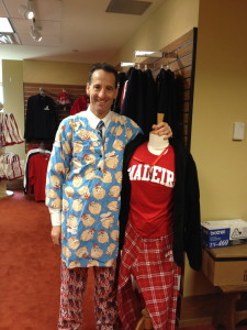 Herndon Virginia disability lawyer Doug Landau shown wearing his pajamas over his pin-striped suit in celebration of "National Sleep Awareness Week".  Sleep deprivation is often an important issue in Social Security Disability cases.