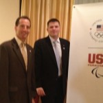 Paratriathlete Jose Ramos and Masters triathlete Doug Landau at this week's US Olympic Committee and USA Triathlon reception in Washington, D.C.