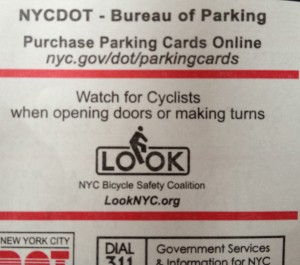 NYC parking receipts have safety tips to protect cyclists from needless injury