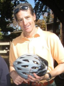 Attorney Doug Landau with bike helmet