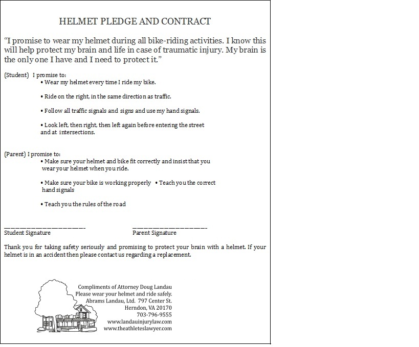 Helmet Pledge and Contract