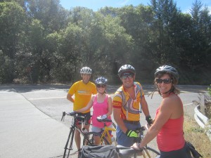 The Landau Family during a bike ride in the hills of North California, as they enjoy cycling for pleasure, sport and commuting