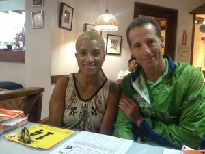 Diane Henderson, Chairperson of the Trinidad & Tobago Marathon ("TTIM") Committee was ready with numbers, instructions, information and smiles at the pre-race pasta party