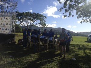 Post-race steel band at the Trinidad & Tobago Marathon, Queens Park Savannah