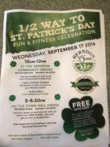 Join in the fun on September 17 -- half way to St. Patrick's Day!