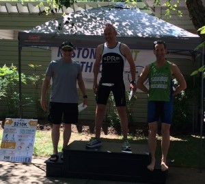 Top Masters Award winners enjoy the shade at the Reston Sprint Triathlon