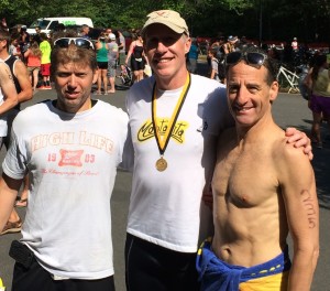 HPC winter trained cyclists (L-R) Ted Schmitz, Robert Lytle & Doug Landau were all in the top 20 overall and top 10 Masters after fast bike splits