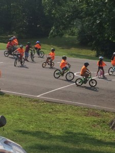 Kids biking on blacktop at Guilford Elementary School