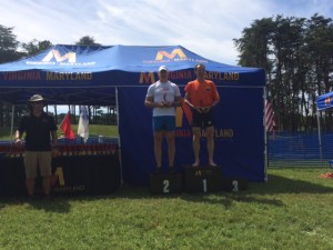 Winning the 55-59 age group and holding his chili pepper trophy, Herndon injury lawyer Doug Landau's time would have won many other age groups, and made the podium in every age group at the VTS Culpeper Sprint Triathlon