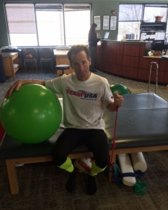 After taking over a month off fror running, Doug Landau is currently undergoing Physical Therapy for chondromalacia. Once he improves his balance and stability, he hopes to return to the highest levels of athletic competition in 2016