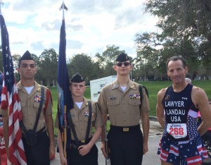 FAU's NAVY ROTC presented the colors at the 6th annual (EMB)race Half Marathon, 5km & Walk