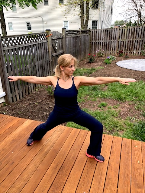 Lisa doing yoga