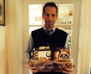 Doug Landau and gift basket