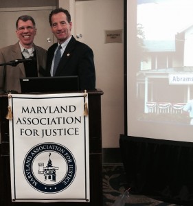 Disability lawyers Elliott Andalman & Doug Landau  after the Maryland Association for Justice legal education program in Columbia, MD.  Andalman was the moderator and Landau a speaker at the Social Security and Long Term Disability seminar.  Herndon Virginia lawyer Landau spoke about "non-exertional limitations" to some of the best disability attorneys in the DC Metro area.