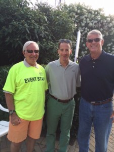 "Friday Night Live" Volunteer Robert Walker, former Herndon Virginia Mayor Jim O'Reilly & fellow Fairfax County lawyer Doug Landau enjoying one of the FREE summer concerts on the Town Green