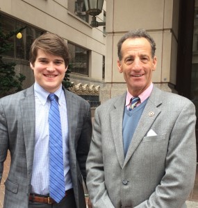 Doug Landau met with matriculating University of Virginia law student David Allen after a successful Social Security Disability claim at the Washington, DC Hearing Office in which the use of medical and vocational expert evidence was critical in proving the case