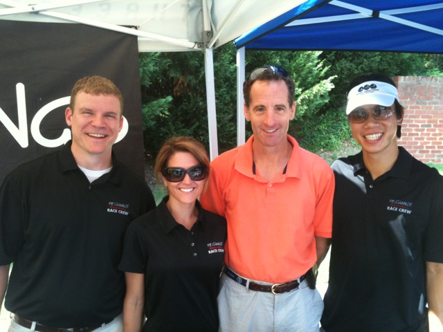 Manager Ng (far right) of the Richmond P.F. Chang's restaurant will be racing at Rocketts Landing as well as seeing that the hungry multisport athletes are fed after the Triathlon, Aquathon, Duathlon and Aquabike races Sunday