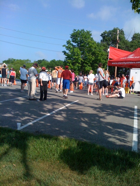 Runners awaiting the start of the Baptist Church cross country race