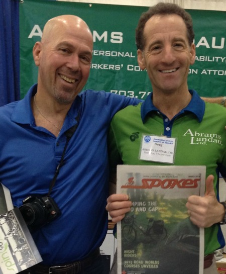 Neal Sandler, SPOKES editor and Doug Landau, Herndon lawer, at DC TriMania Summit and Expo Neal Sandler and Doug Landau at Tri-Mania DC Summit and Expo