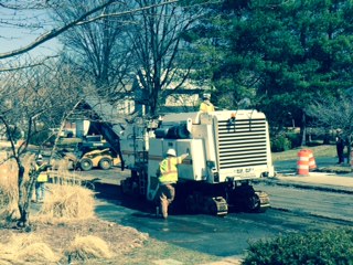 Road construction in Herndon VA, in front of Abrams Landau Law Office